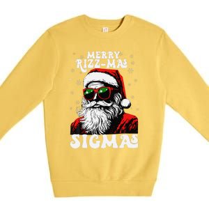 Merry Rizz Mas Sigmas Funny Gen Alpha Xmas Santa Christmas Premium Crewneck Sweatshirt