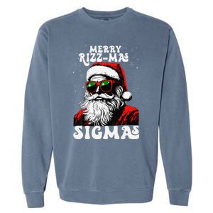 Merry Rizz Mas Sigmas Funny Gen Alpha Xmas Santa Christmas Garment-Dyed Sweatshirt