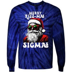 Merry Rizz Mas Sigmas Funny Gen Alpha Xmas Santa Christmas Tie-Dye Long Sleeve Shirt