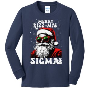 Merry Rizz Mas Sigmas Funny Gen Alpha Xmas Santa Christmas Kids Long Sleeve Shirt