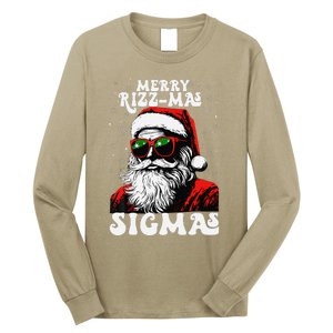 Merry Rizz Mas Sigmas Funny Gen Alpha Xmas Santa Christmas Long Sleeve Shirt