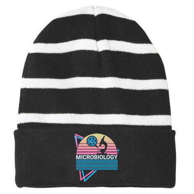 Microbiology Retro Striped Beanie with Solid Band