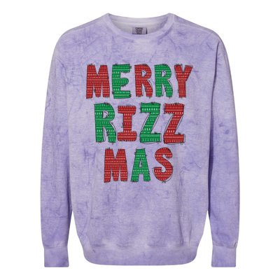 Merry R.I.Z.Z. Mas Sigmas Gen Alpha Middle School Christmas Colorblast Crewneck Sweatshirt