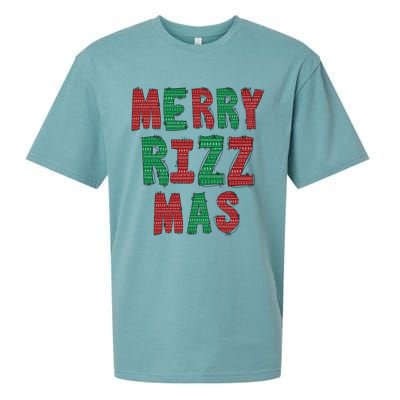 Merry R.I.Z.Z. Mas Sigmas Gen Alpha Middle School Christmas Sueded Cloud Jersey T-Shirt