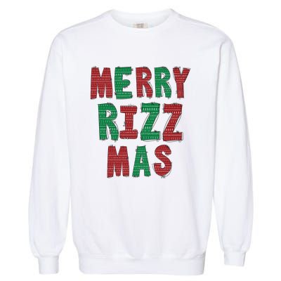 Merry R.I.Z.Z. Mas Sigmas Gen Alpha Middle School Christmas Garment-Dyed Sweatshirt