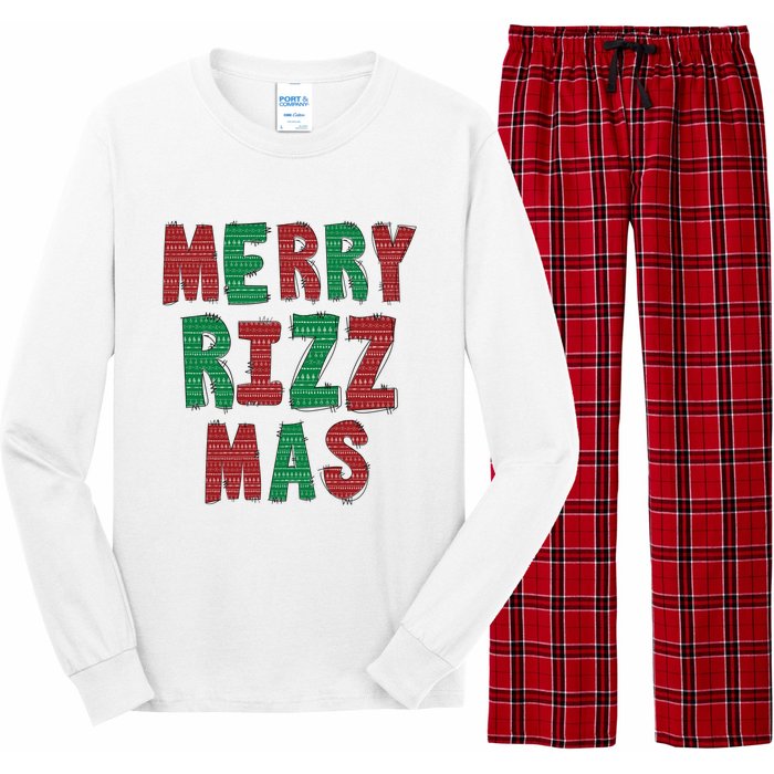 Merry R.I.Z.Z. Mas Sigmas Gen Alpha Middle School Christmas Long Sleeve Pajama Set