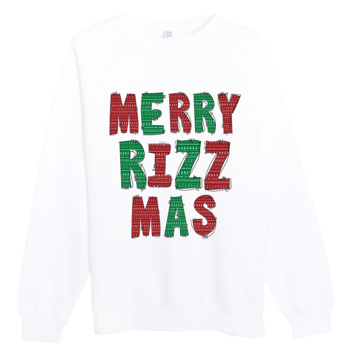 Merry R.I.Z.Z. Mas Sigmas Gen Alpha Middle School Christmas Premium Crewneck Sweatshirt