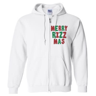 Merry R.I.Z.Z. Mas Sigmas Gen Alpha Middle School Christmas Full Zip Hoodie