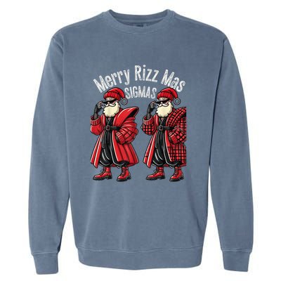 Merry R.I.Z.Z Mas Sigmas Gen Alpha Middle School Christmas Garment-Dyed Sweatshirt