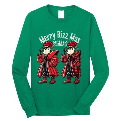 Merry R.I.Z.Z Mas Sigmas Gen Alpha Middle School Christmas Long Sleeve Shirt