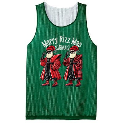 Merry R.I.Z.Z Mas Sigmas Gen Alpha Middle School Christmas Mesh Reversible Basketball Jersey Tank