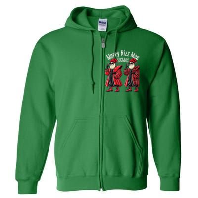 Merry R.I.Z.Z Mas Sigmas Gen Alpha Middle School Christmas Full Zip Hoodie