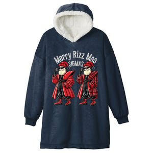 Merry R.I.Z.Z Mas Sigmas Gen Alpha Middle School Christmas Hooded Wearable Blanket