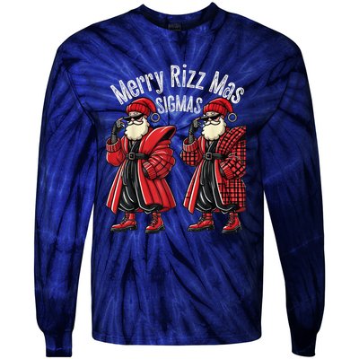 Merry R.I.Z.Z Mas Sigmas Gen Alpha Middle School Christmas Tie-Dye Long Sleeve Shirt