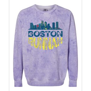 Marathon Runner Miles Runnah Colorblast Crewneck Sweatshirt