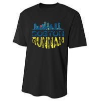 Marathon Runner Miles Runnah Performance Sprint T-Shirt