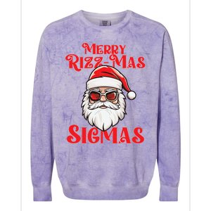 Merry Rizz Mas Sigmas Funny Gen Alpha Xmas Santa Christmas Colorblast Crewneck Sweatshirt