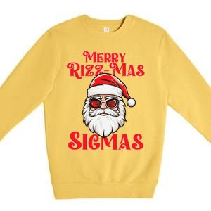 Merry Rizz Mas Sigmas Funny Gen Alpha Xmas Santa Christmas Premium Crewneck Sweatshirt