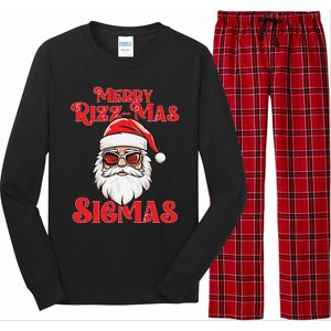 Merry Rizz Mas Sigmas Funny Gen Alpha Xmas Santa Christmas Long Sleeve Pajama Set