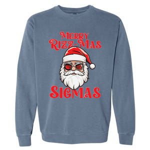 Merry Rizz Mas Sigmas Funny Gen Alpha Xmas Santa Christmas Garment-Dyed Sweatshirt