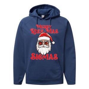 Merry Rizz Mas Sigmas Funny Gen Alpha Xmas Santa Christmas Performance Fleece Hoodie