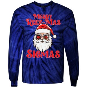 Merry Rizz Mas Sigmas Funny Gen Alpha Xmas Santa Christmas Tie-Dye Long Sleeve Shirt