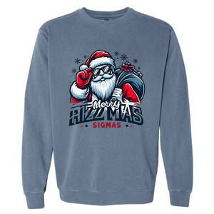 Merry Rizz Mas Sigmas Gen Alpha Middle School Christmas Garment-Dyed Sweatshirt