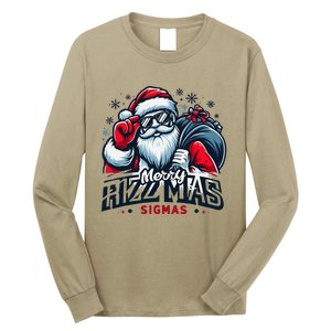 Merry Rizz Mas Sigmas Gen Alpha Middle School Christmas Long Sleeve Shirt