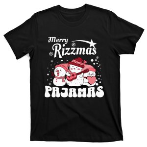 Merry Riz Mas Snowmans School Funny Christmas Santa Claus T-Shirt