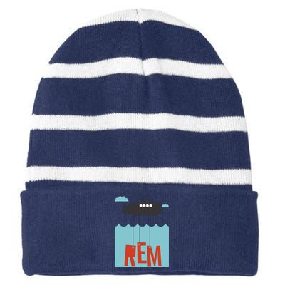 Music Rock Striped Beanie with Solid Band