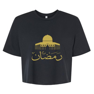 Muslim Ramadan Mubarak Islamic Gift Bella+Canvas Jersey Crop Tee