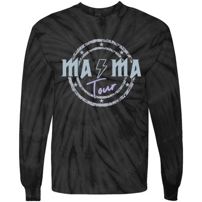 Mama Rock Moms Life Mothers Day Family Tie-Dye Long Sleeve Shirt