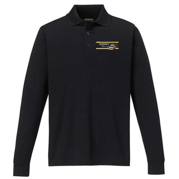 Mommy Racing Performance Long Sleeve Polo