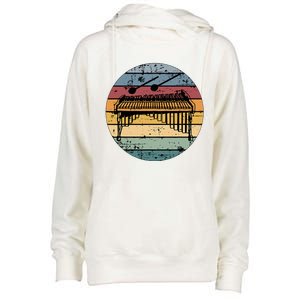 Marimba Retro Marimba Player Marimba Lover Womens Funnel Neck Pullover Hood