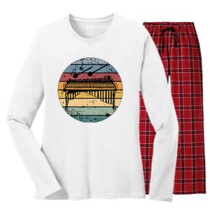 Marimba Retro Marimba Player Marimba Lover Women's Long Sleeve Flannel Pajama Set 