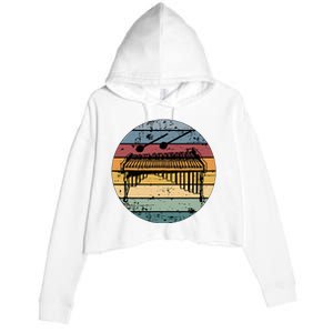 Marimba Retro Marimba Player Marimba Lover Crop Fleece Hoodie