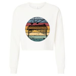 Marimba Retro Marimba Player Marimba Lover Cropped Pullover Crew