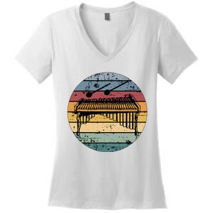 Marimba Retro Marimba Player Marimba Lover Women's V-Neck T-Shirt