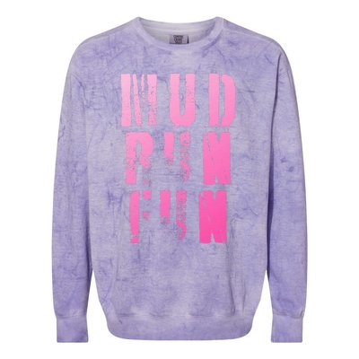 Mud Run Mud Run Fun Obstacle Race Colorblast Crewneck Sweatshirt