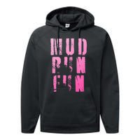 Mud Run Mud Run Fun Obstacle Race Performance Fleece Hoodie