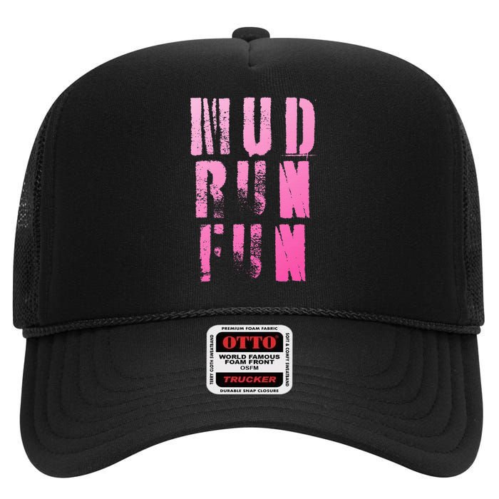 Mud Run Mud Run Fun Obstacle Race High Crown Mesh Back Trucker Hat