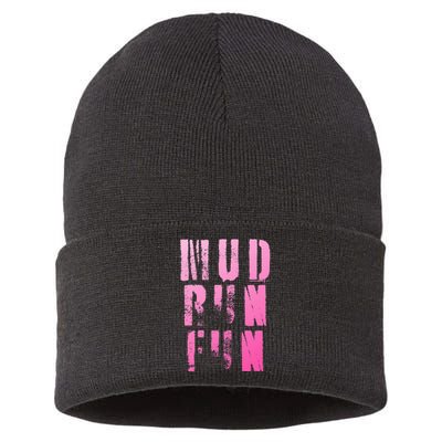 Mud Run Mud Run Fun Obstacle Race Sustainable Knit Beanie