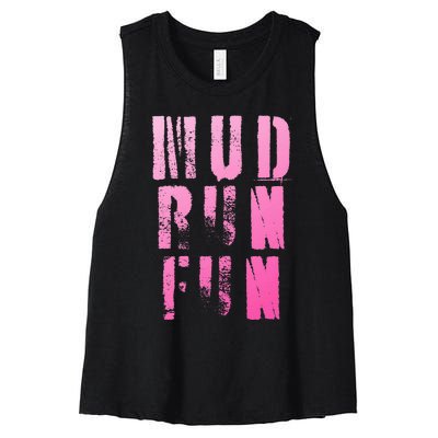 Mud Run Mud Run Fun Obstacle Race Women's Racerback Cropped Tank