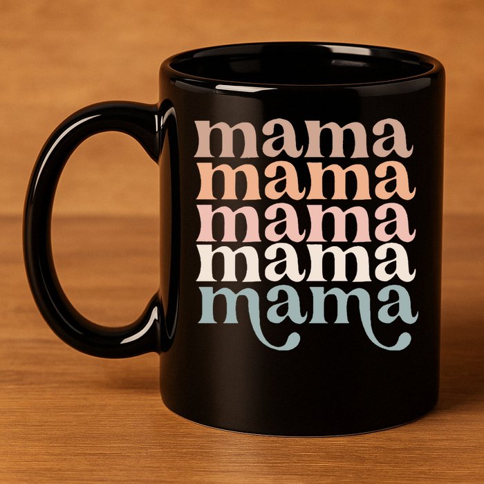 Mama Retro 11oz C Handle Ceramic Mug