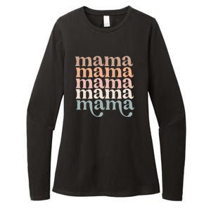 Mama Retro Womens CVC Long Sleeve Shirt