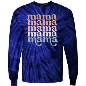 Mama Retro Tie-Dye Long Sleeve Shirt