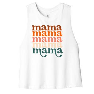 Mama Retro Women's Racerback Cropped Tank