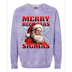 Merry Rizz Mas Sigmas Gen Alpha Middle School Christmas Colorblast Crewneck Sweatshirt