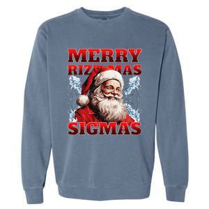 Merry Rizz Mas Sigmas Gen Alpha Middle School Christmas Garment-Dyed Sweatshirt