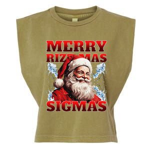 Merry Rizz Mas Sigmas Gen Alpha Middle School Christmas Garment-Dyed Women's Muscle Tee